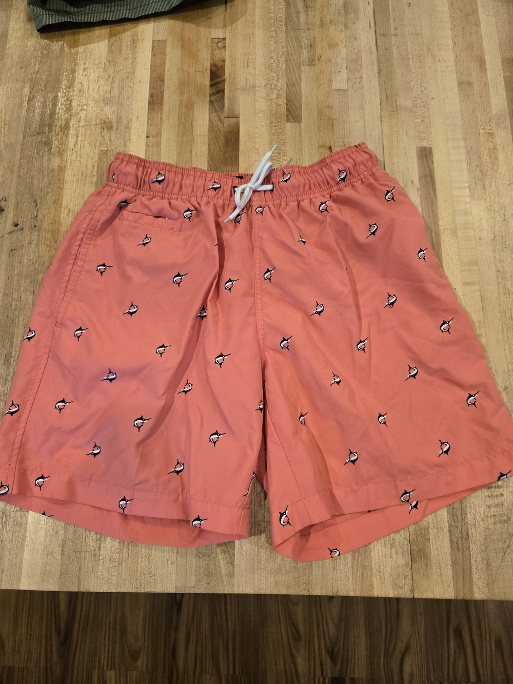 Surf Style Men's Coral Swim Shorts with Marlin Embroidery